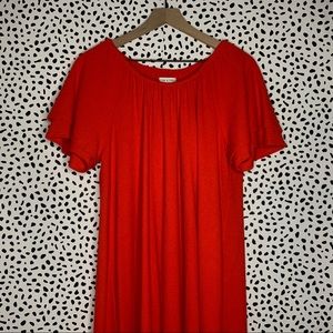 madewell | red shift dress
